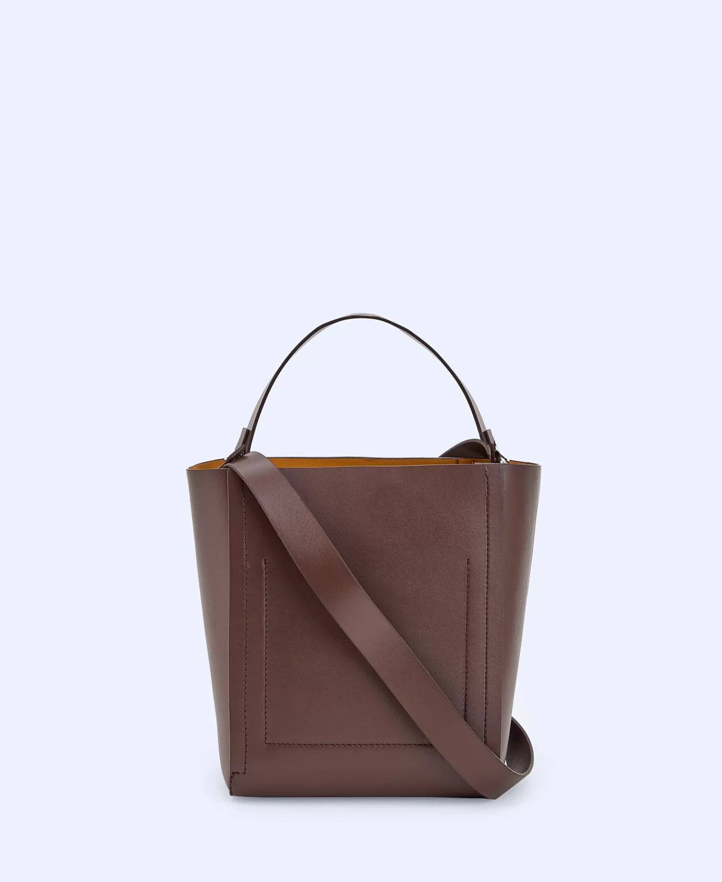 Adolfo Dominguez Bolsos>Bolso Cubo Made In Spain En Piel Chocolate