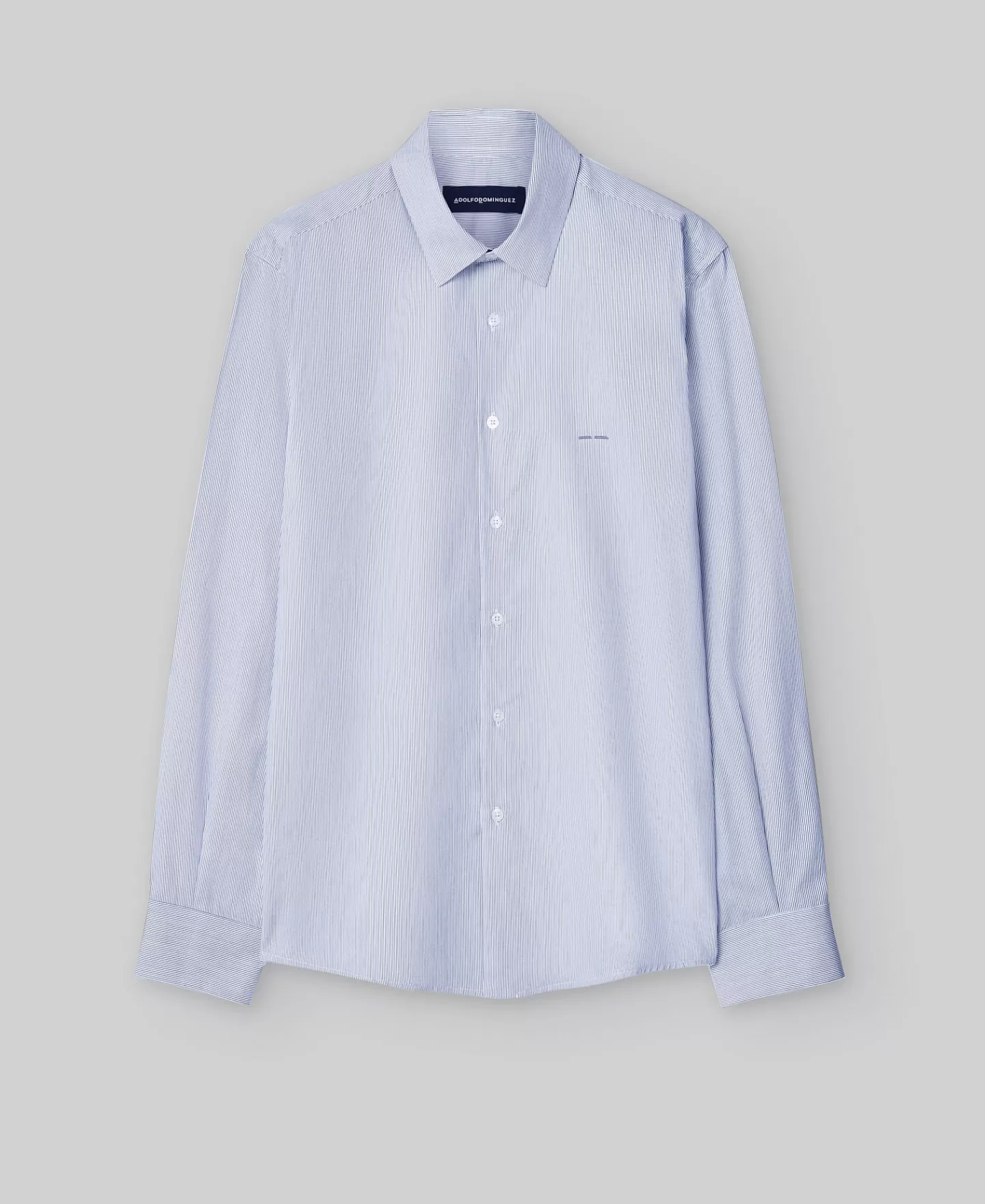 Adolfo Dominguez Camisas>Camisa Cuello Solapa Rayas Blanco/Gris