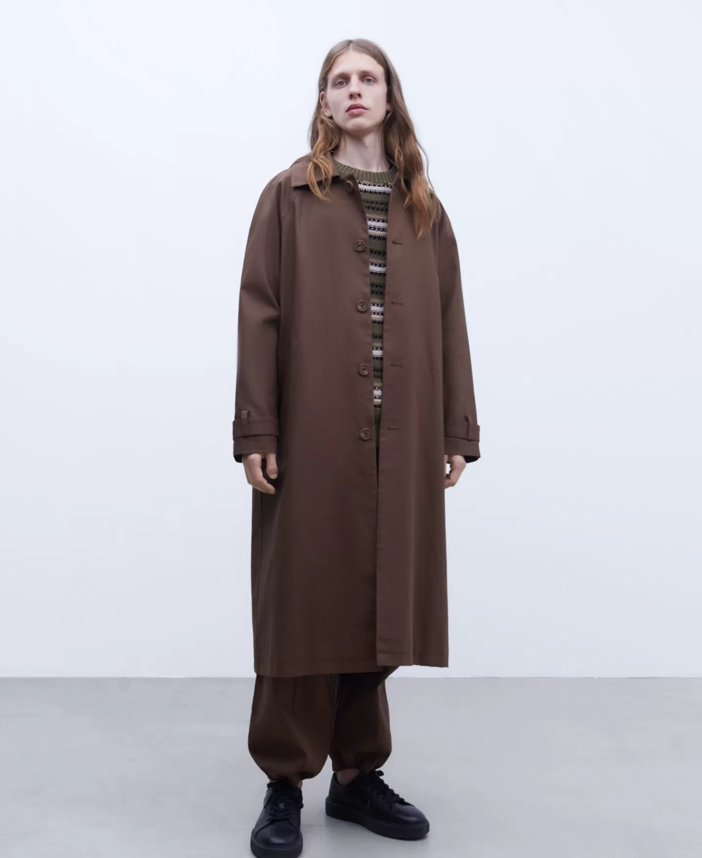 Adolfo Dominguez Abrigos Y Chaquetas>Gabardina Oversize En Algodon Encerado Marron