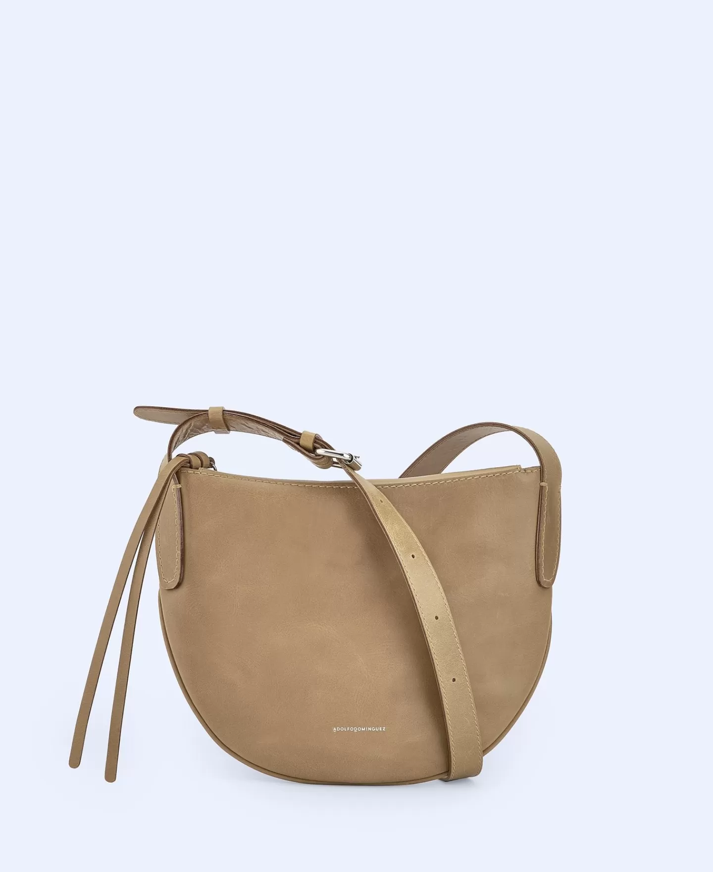 Adolfo Dominguez Bolsos>Hobo Medio En Piel Responsable Topo/Beige