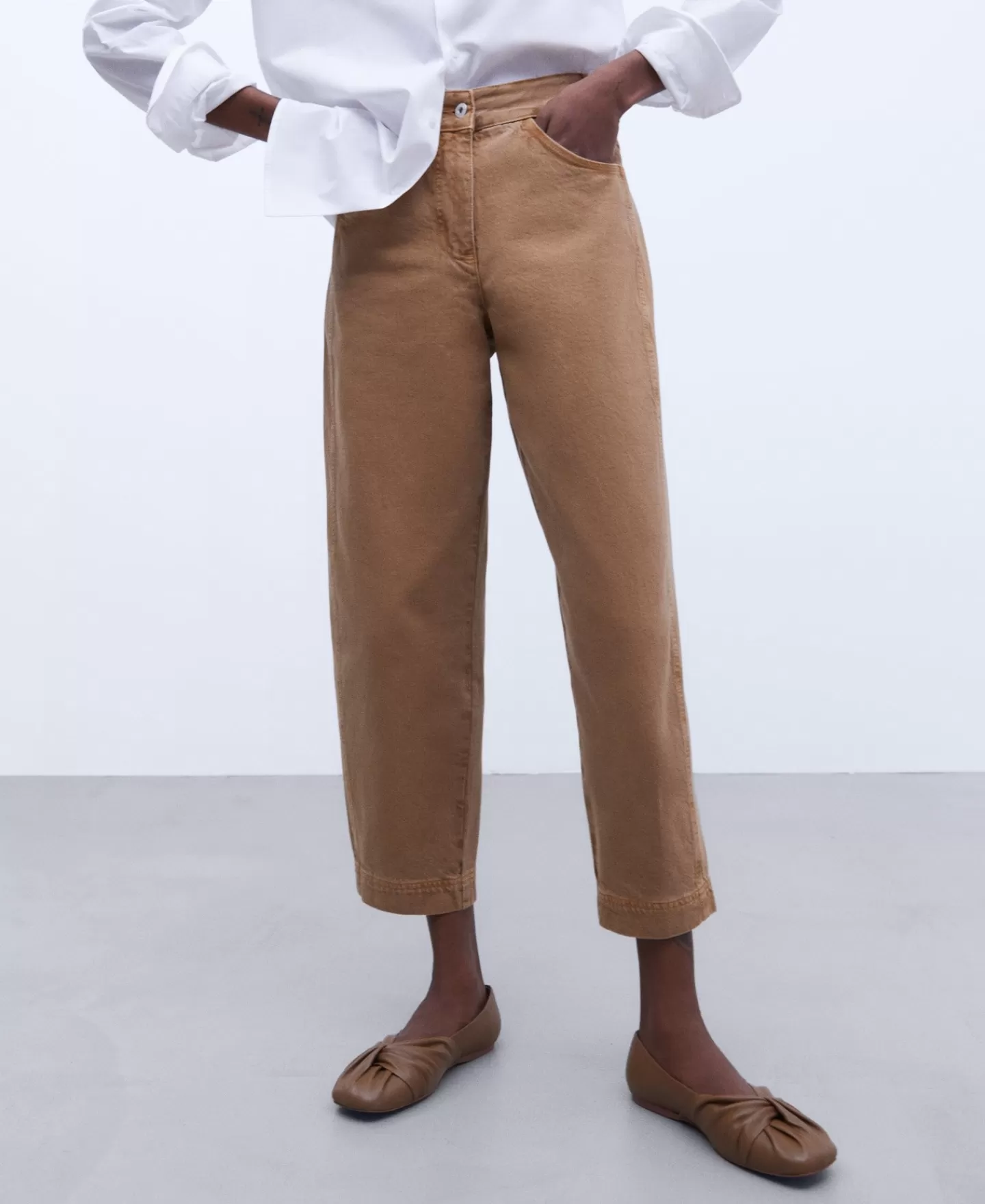 Adolfo Dominguez Pantalones>Pantalon Vaquero Carrot Fit Caramelo