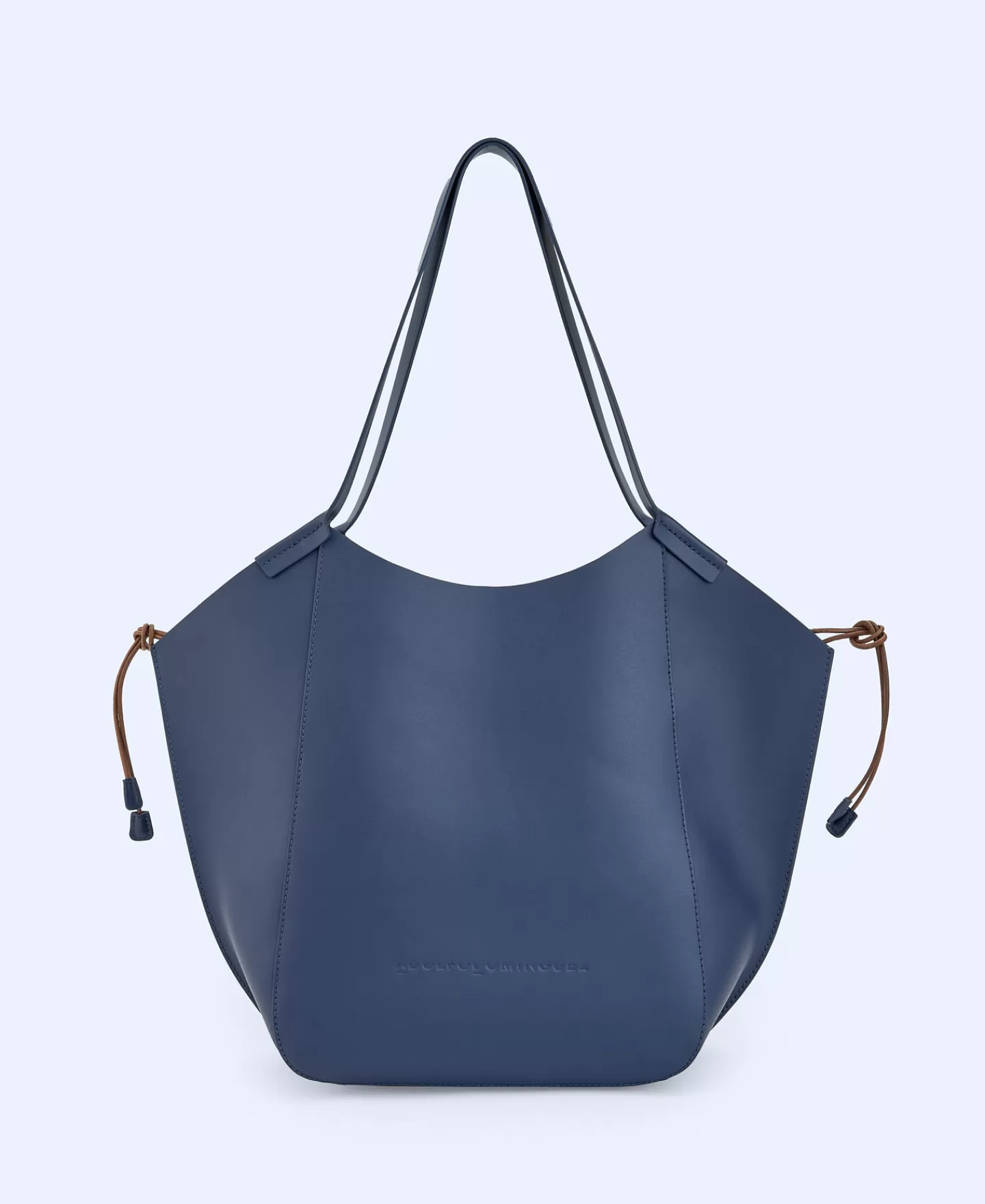 Adolfo Dominguez Bolsos>Shopper En Piel Vaqueta Azul Marino