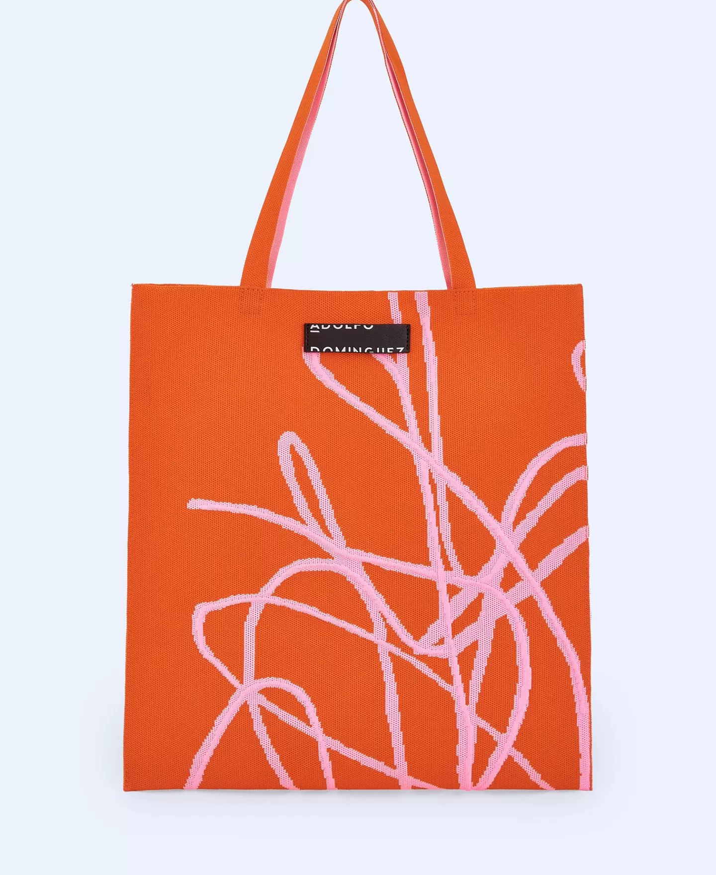 Adolfo Dominguez Bolsos>Shopper En Punto Estampado Naranja