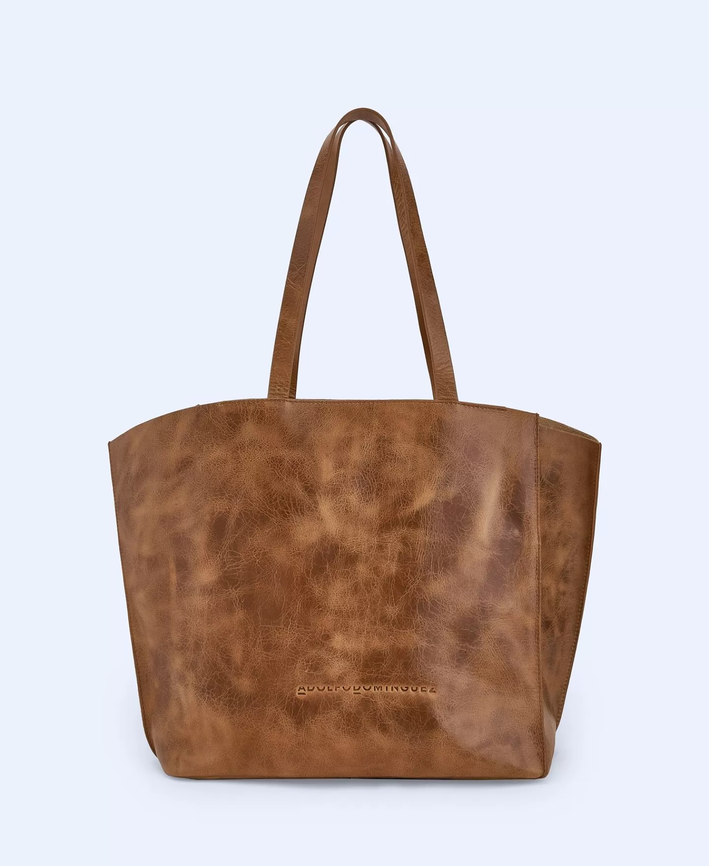 Adolfo Dominguez Bolsos>Shopper Grande En Piel Craquelada Cuero